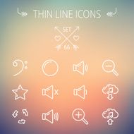 Music and entertainment thin line icon set N6
