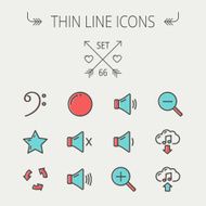 Music and entertainment thin line icon set N7