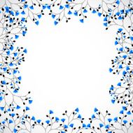 Abstract nature background tree with blue flowers N3