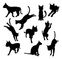 Pet cat silhouettes