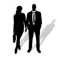 Vector silhouette of business people N32
