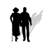 Vector silhouette of old people N61