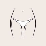 Sexy white panties icon Vector women thong slim figure beautiful