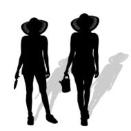 Vector silhouette of a gardener N21