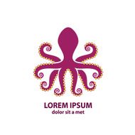 Silhouette of an octopus on light background N3