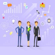 Business People Team Manager Human Resources Flat Design Vector