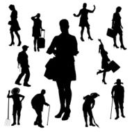 Vector Silhouette Of People N503