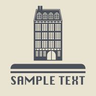 Vintage house icon or sign