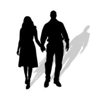 Vector silhouette of couple N245