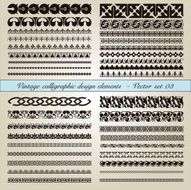 Vintage calligraphic design elements