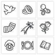 Wedding Agency icons Vector Illustration N2