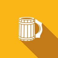 Wooden beer mug icon Vector Illustration