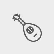 Mandolin guitar thin line icon N2