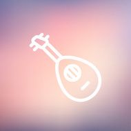 Mandolin guitar thin line icon N3