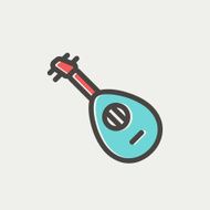 Mandolin guitar thin line icon N4
