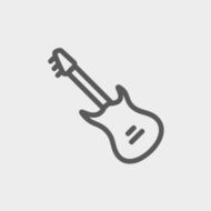 Vintage electric guitar thin line icon N2