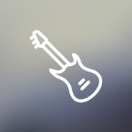Vintage electric guitar thin line icon N3