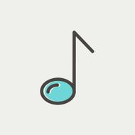 Eight note thin line icon N4