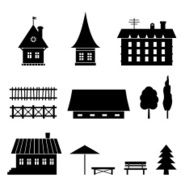 Set of different houses