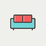 Furniture sofa thin line icon N3