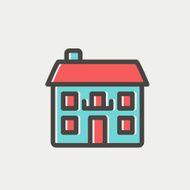 Real estate house thin line icon N3