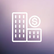 Money building thin line icon N2