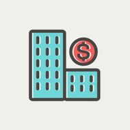 Money building thin line icon N3