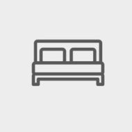 Double bed thin line icon N2