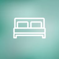 Double bed thin line icon N3