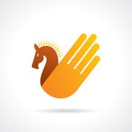 hand with horse - creative icon