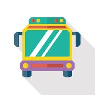 Bus flat icon with long shadow