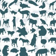 Seamless of silhouette set animals