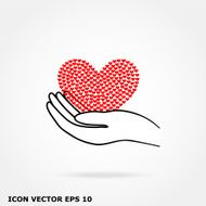 heart hand icon