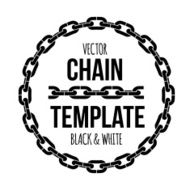 ring shape chain emblem black and white vector illustration logo