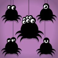 Scary Little Spiky Spider Halloween Icons