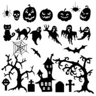 Set of halloween silhouettes