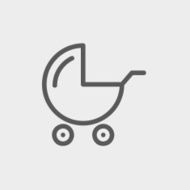Baby stroller thin line icon N3