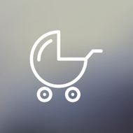 Baby stroller thin line icon N4
