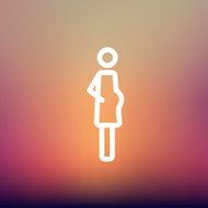 Pregnant woman thin line icon