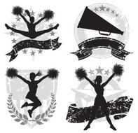 Cheerleading Cheerleaders Sports Icon Set