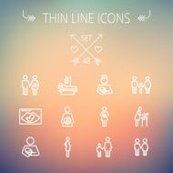 Medicine thin line icon set N2