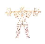 Muscle man abstract isolated on a white backgrounds N2