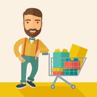 Man with shopping cart N2