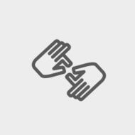 Two hands thin line icon N2