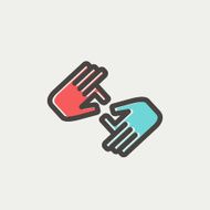 Two hands thin line icon N4