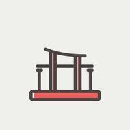 Famous gate thin line icon N3