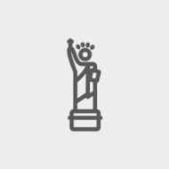 Statue of liberty thin line icon N2