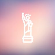 Statue of liberty thin line icon N3