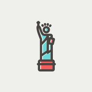Statue of liberty thin line icon N4