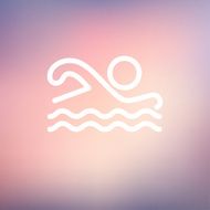 Swimmer thin line icon